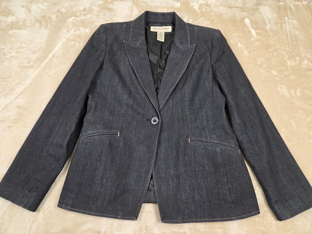 Apostrophe Dark Wash Denim Blazer